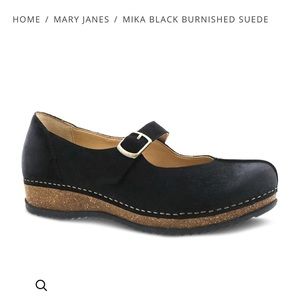 Dansko Mika Black Burnished Suede Mary Janes